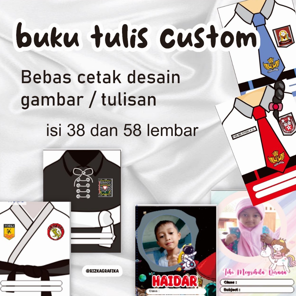 

Original [5 PCS ] BUKU TULIS CUSTOM NAMA GAMBAR SALE now