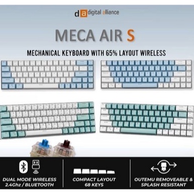 Koleksi Terbaru.. Keyboard Digital Alliance MECA Air S - Wireless+Bluetooh Keyboard DA Meca Air S - 
