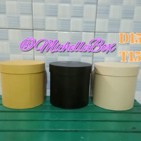 

Berkualitas Gift Box BulatD15T15/Round Flower Box/Bloom Box Flower/Box Bunga/Box Bulat Bunga HWA