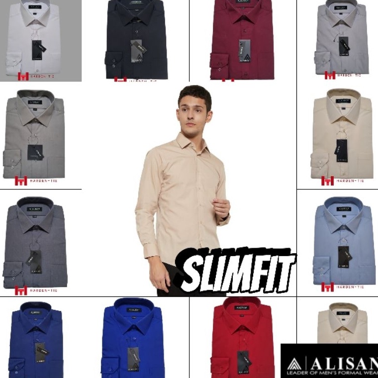 Terlaris.. KEMEJA ALISAN PANJANG SLIMFIT