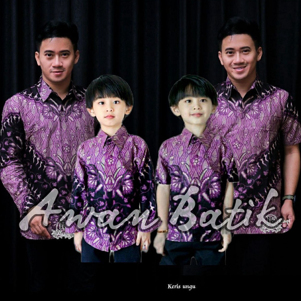 TERBAIK TERBARU Couple sweet || couple batik ayah dan anak cowok BATIK lilac Batik Ungu
