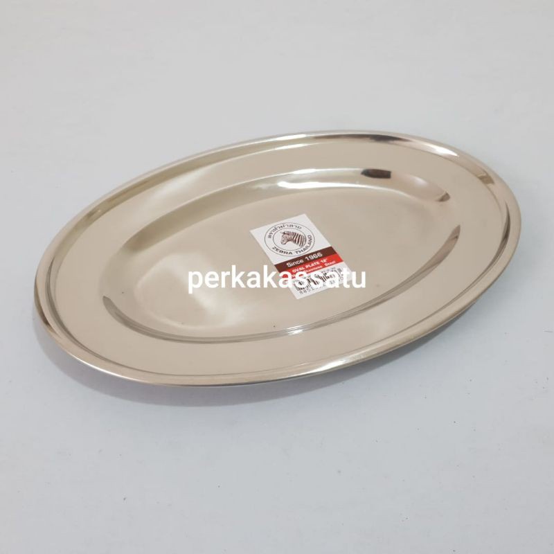 PIRING IKAN OVAL PLATE 12" 12 INCI ZEBRA THAILAND STAINLESS STEEL
