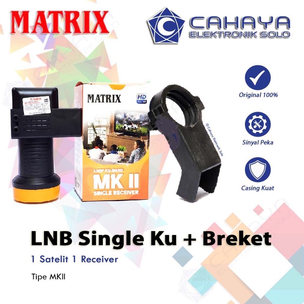 [PROMONS1A] Matrix LNB Ku Band + Bracket Parabola Braket Breket Measat3 SES9 Nex Ninmedia Asiasat9 O