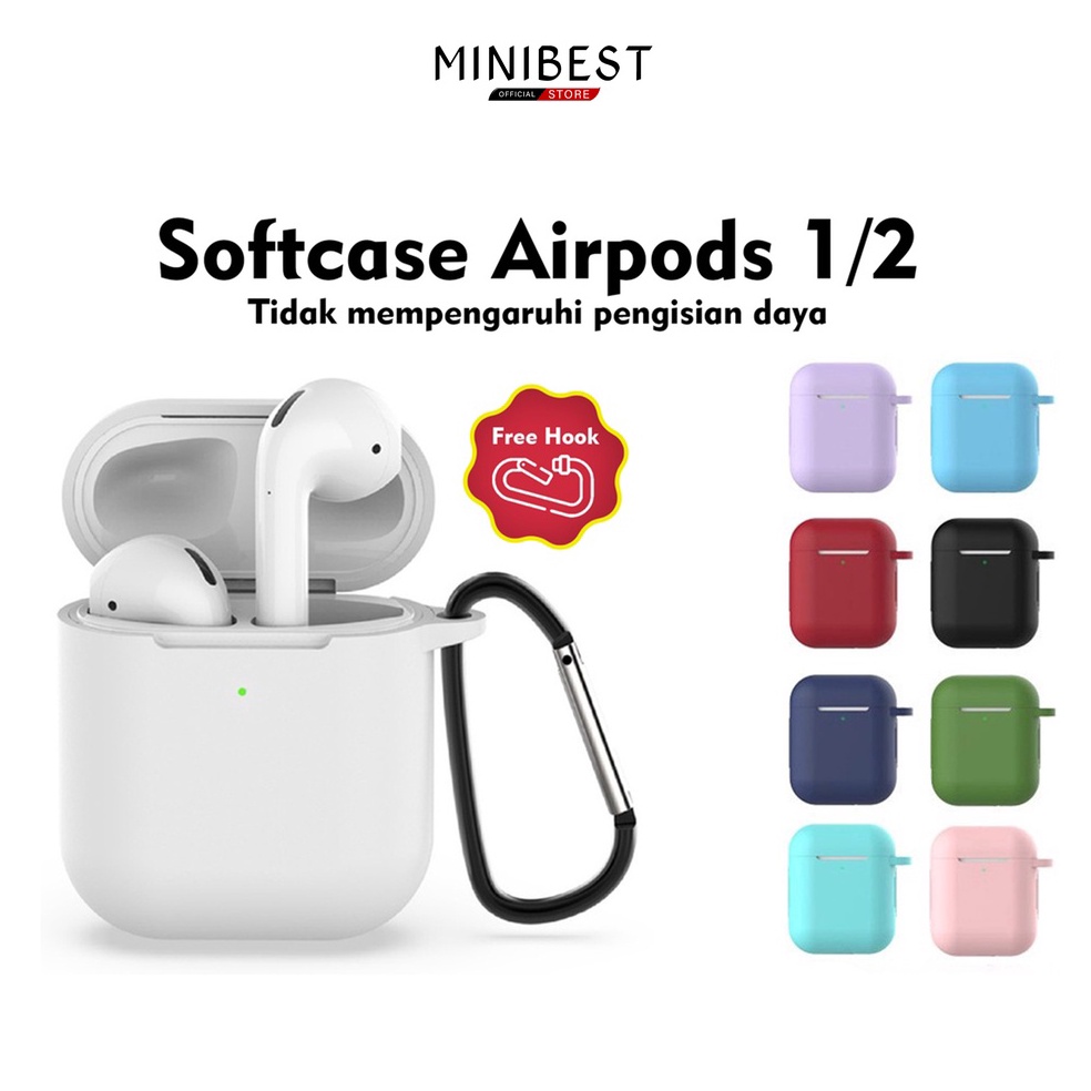 Termurahe3E8q MINIBEST Case / Casing MB_Pods 2nd Generation (Premium Silicone Softcase + Free Hook) 
