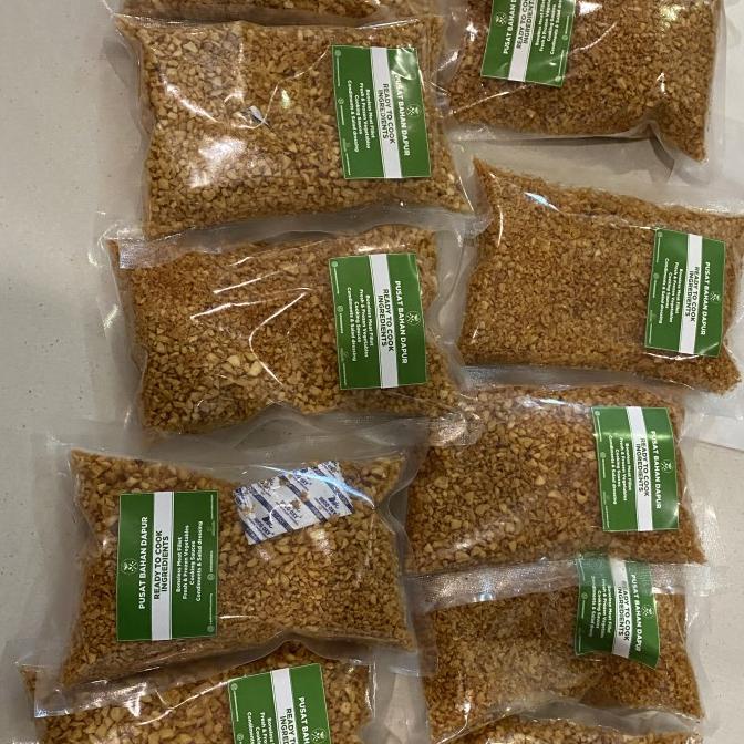 

Bawang putih cincang goreng 500gr (Fried Minced Garlic)