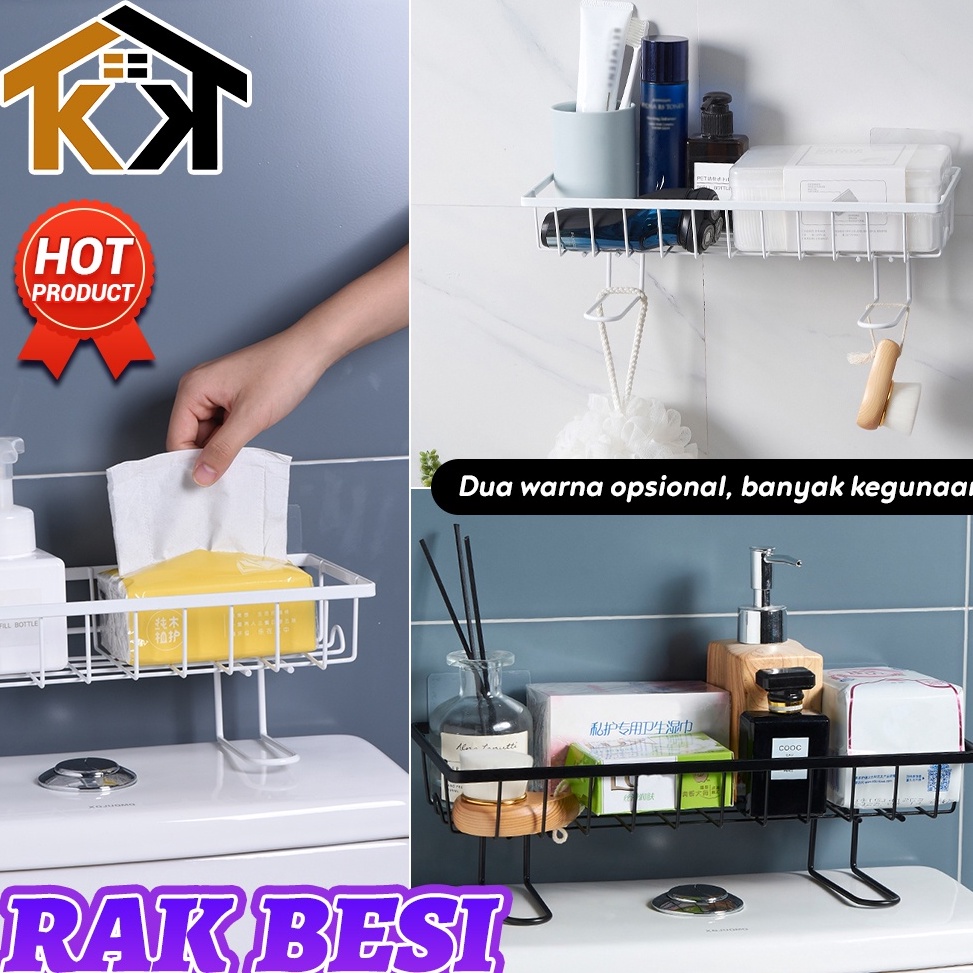 ｀ (KK) Rak Besi Kamar Mandi Minimalis / Rak Tempel Dinding Kamar Mandi / Rak Sabun Tempel / Rak Sabu