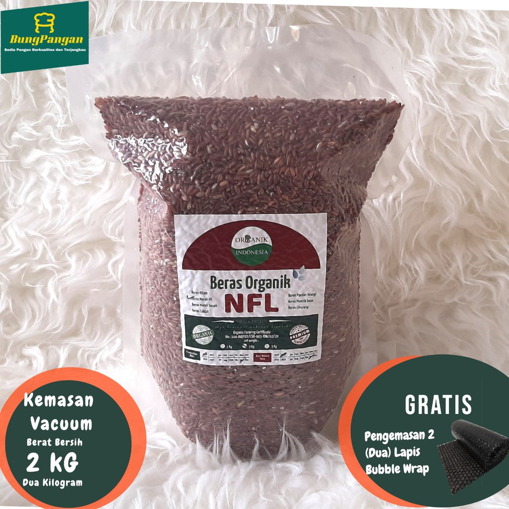 

2Kg Beras Merah Organik Nfl Bersertifikat (Utk , Diabet, Mpasi Dll )