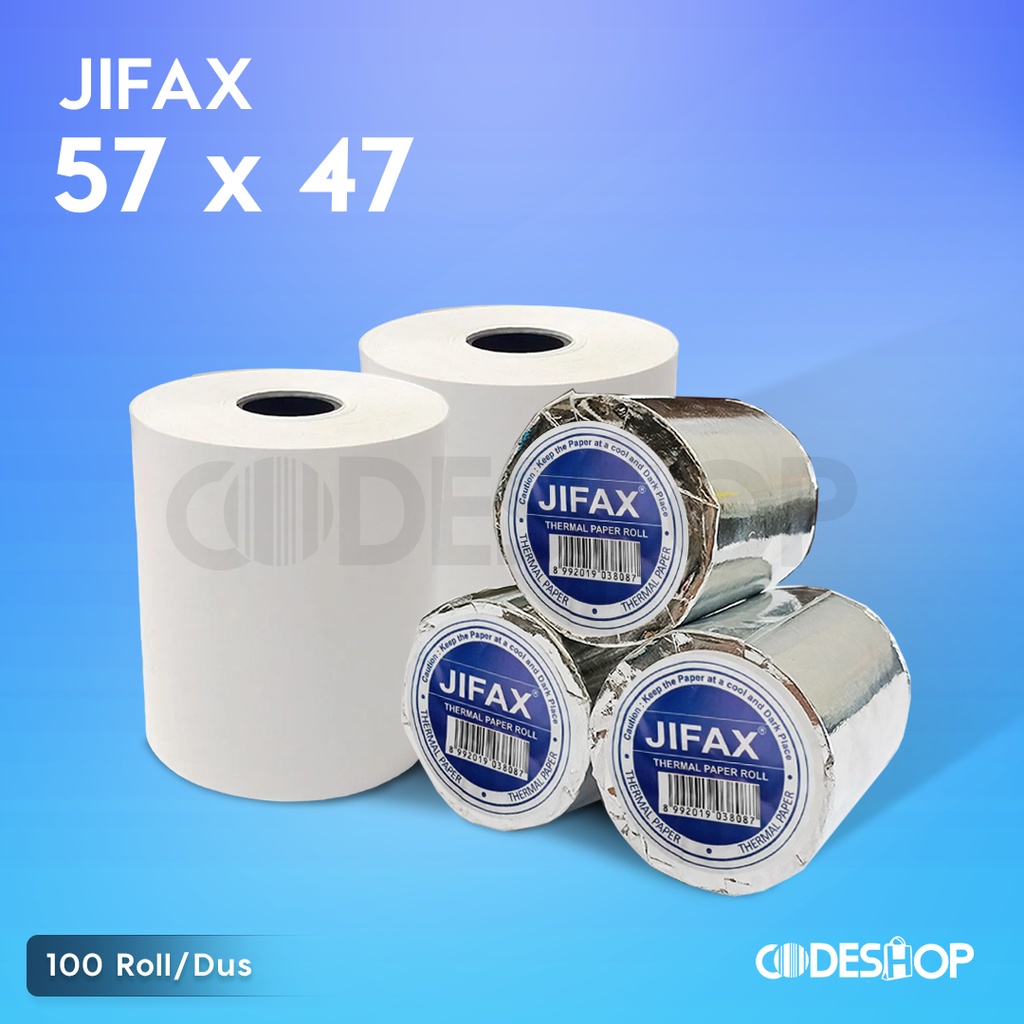 

Jifax Kertas Thermal 57X47 mm - Roll Kasir Thermal 57X47mm