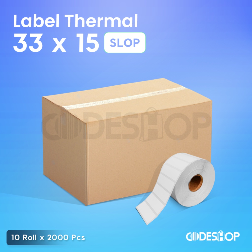 

1 Slop Isi 10 Label Harga 33 x 15 Direct Thermal 33x15 mm 2000 Pcs