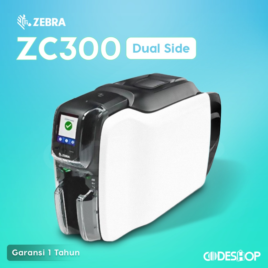 ID Card Printer Zebra ZC300 Dual Side USB + Ethernet LAN