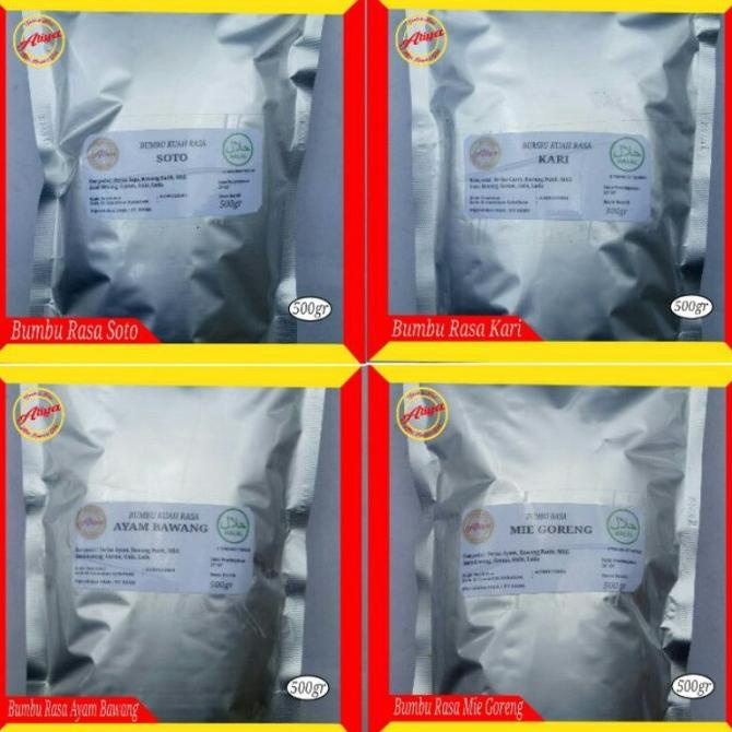 

Bumbu kuah INDOMIE rasa, AYAM BAWANG, MIE GORENG, KARI, SOTO (500gr).