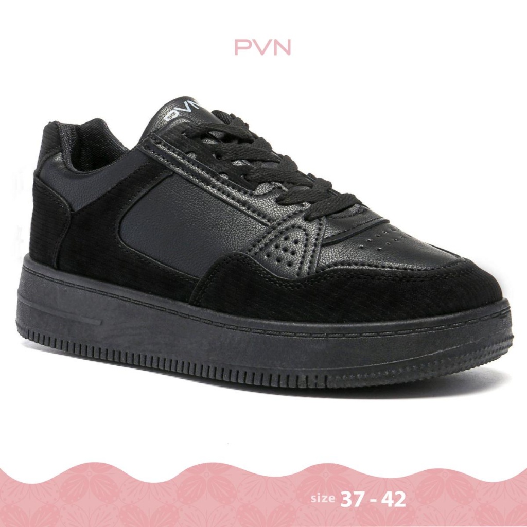 PVN Serri Sepatu Sekolah Hitam Sneakers Wanita Sport Shoes Black 160
