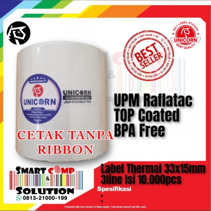 

Label Barcode Thermal 33X15mm 3Line Kertas Stiker Label 33x15 @10.000 HARGA DISKON