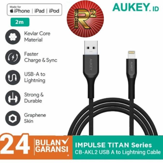 Aukey CB-AKL2 Kabel Charger Iphone MFI USB A To Lightning 2M Original