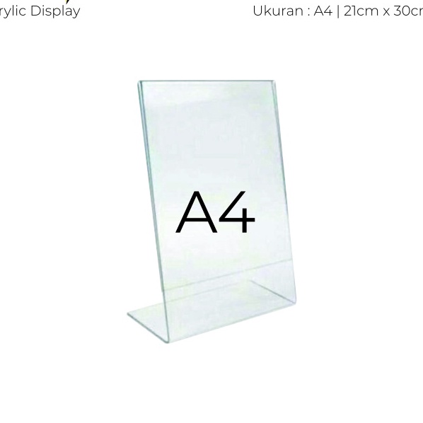 

[SP-☎P♪> Akrilik Display A4 | Tempat Brosur A4 | Acrylic Tent Card Holder Type L / paasti.dikirim..!