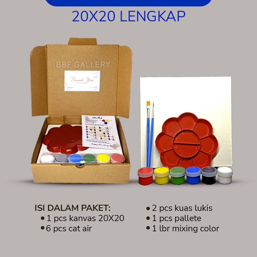 

(❦-15IL✮> Paket lengkap melukis kanvas 20x20 cm 20x30 cm pallete kuas cat air dilengkapi dengan color mixing chart dan kanvas putih berkualitas hemat - paling.laris..!