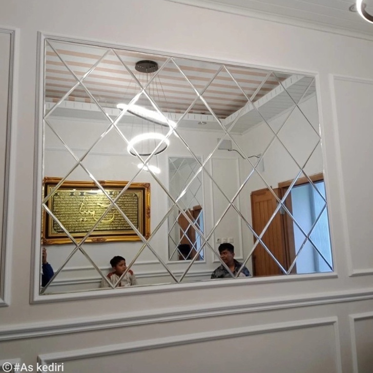 DED651 Paket Set Kaca Moulding Modern 140CM X 84CM dan 140CM X 56CM TERMURAH NON BEVEL/Kaca Dekorasi