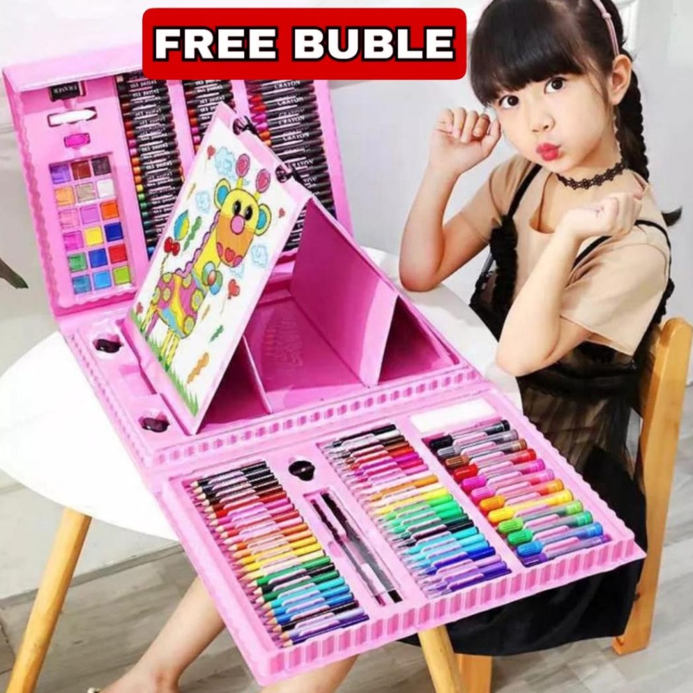 

[Miliki Segera] Art Full Set Crayon 208 pcs / Krayon Alat Lukis Anak Pensil Warna Cat Air Perlengkapan Mewarnai Set 150 pcs 06A