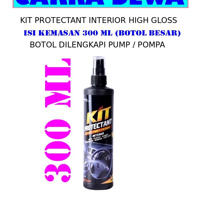 HOT SALE Kit Protectant Interior Mobil High Gloss PUMP 300ml Pelindung dashboard mobil.