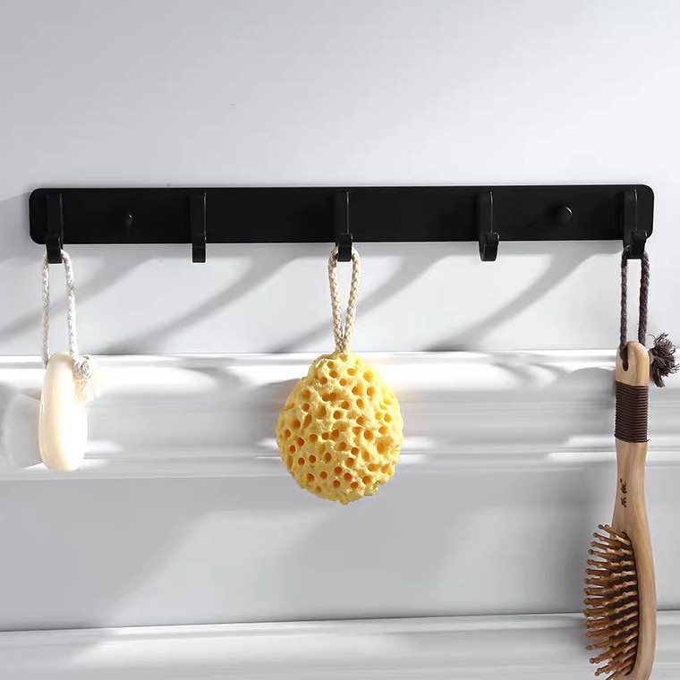 Top Product6c6Bq 99KHOME Home Towel Hanger Bathroom Shelf Class Hook / Gantungan Hitam Minimalis Ser