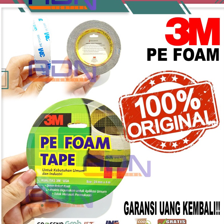 

[❣ L✮NL> ADN.in 3M Double Tape PE Foam 1600TG 24 mm x 4mtr ORIGINAL ASLI USA- siapp.dikirim.