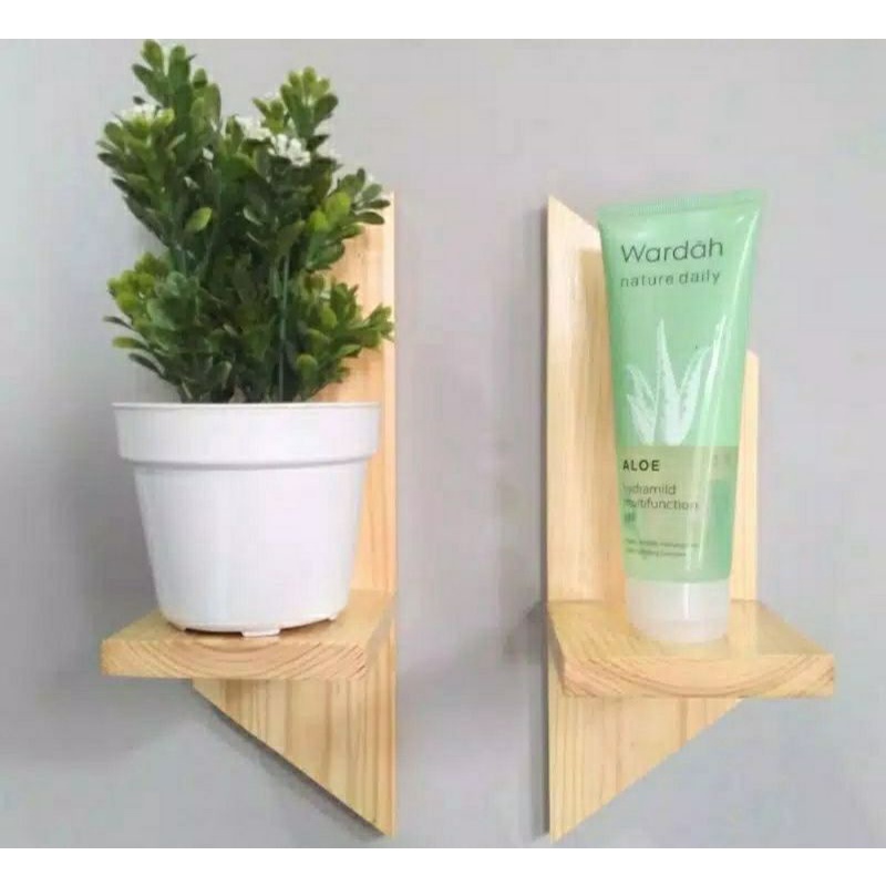 rak pot kayu/ rak hiasan dinding