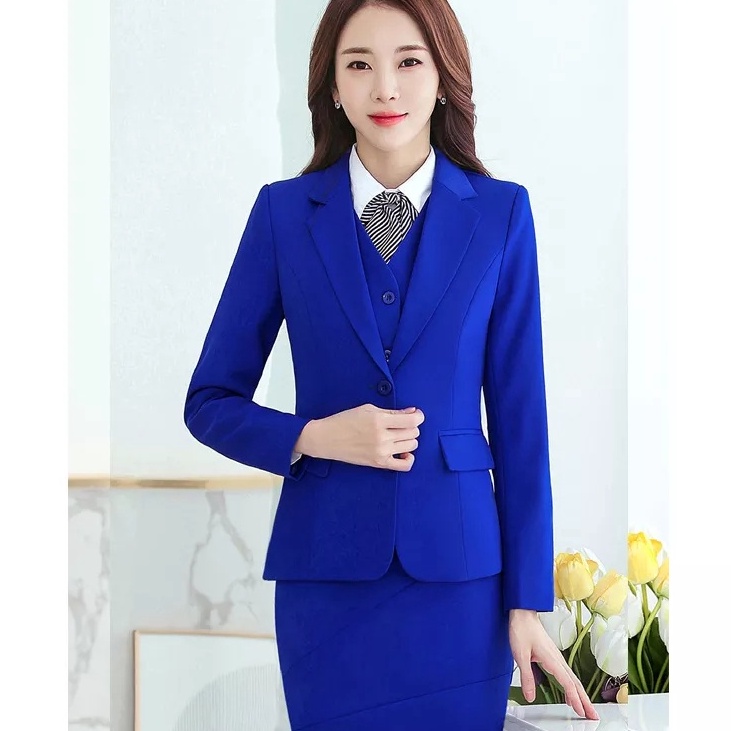 Diskon Blazer formal wanita biru bca/ biru elektrik/ biru benhur.