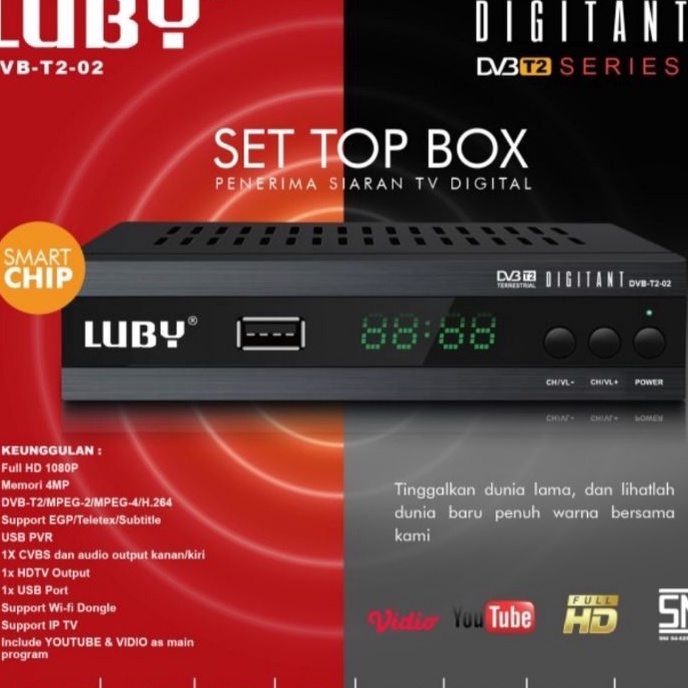 (EZ✉/J♥] set top box LUBY dvb t2 02 -  receiver siaran digital - bisa youtube- kekinian.