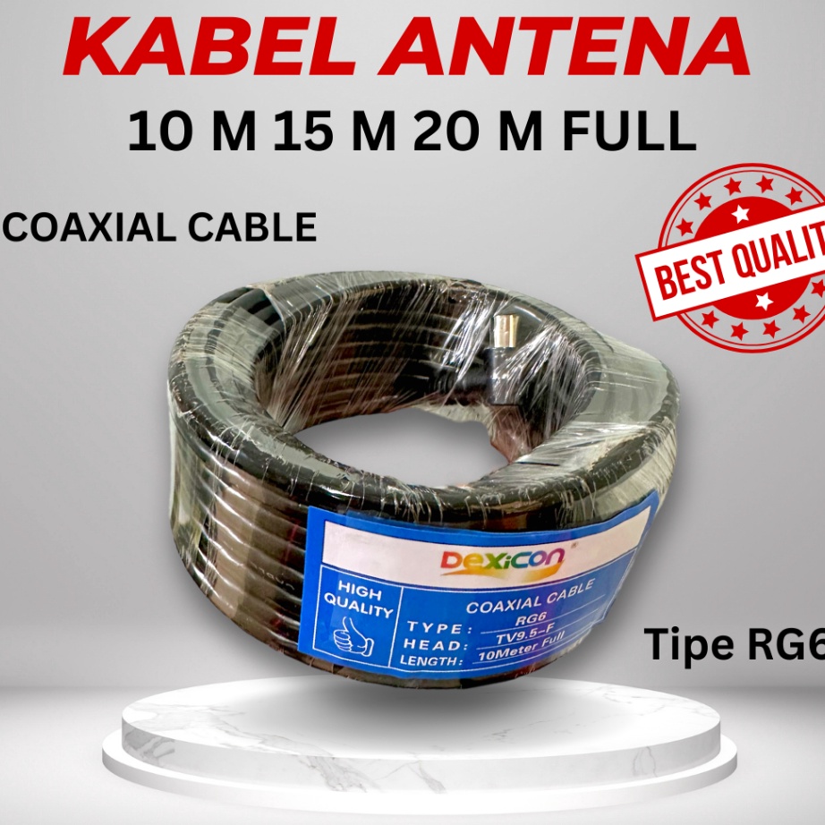 [JZ✮/K㊖] KABEL ANTENA 10 Meter 15 Meter 20 Meter RG6 ANTENA TV COAXIAL CABLE/KABEL COLOKAN ANTENA KA