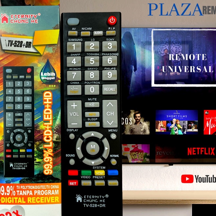 [YK㊖.W☼] REMOTE MULTI TV LCD LED TABUNG CHUNGHE 528 LG ICHIKO JUC SONY POLYTRON DLLamanah.