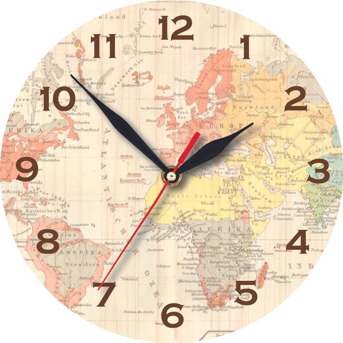 JAM DINDING KAYU PETA DUNIA / WORLD MAP