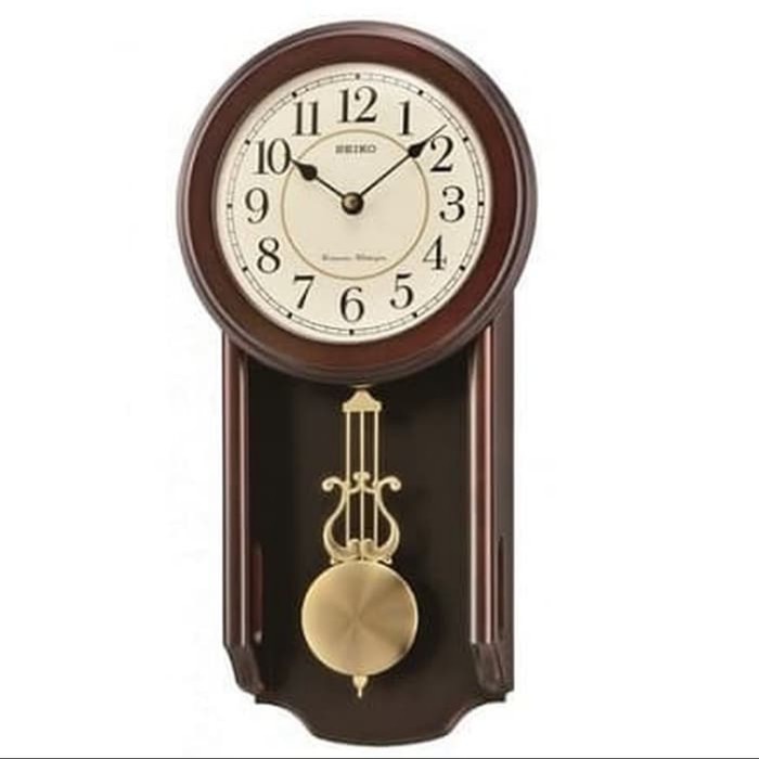 Jam Dinding Seiko Kayu Japan Westminster Qxh063B Qxh063 Brown Original Bestseller Jam Dinding