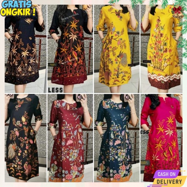 Dres Bstik Kekinian Ukuran S M L Xl Xxl Dresh Bayik Kondangan Motif Dreas Barik Healing Cantik Elega