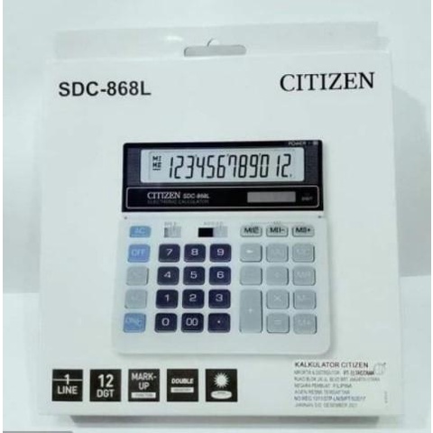 

Kalkulator Citizen Sdc 868L Original Calculator 12 Digit