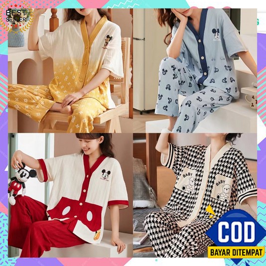 Baju Tidur Babydoll Pjamas Bisa Cod Kimono Pejamas One Set Set Piyama Stelan Pyama Menyusui Piama Da