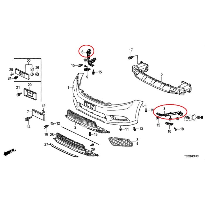 Breket / Breaket Headlamp Civic FB2 2012-2016 Original best deal