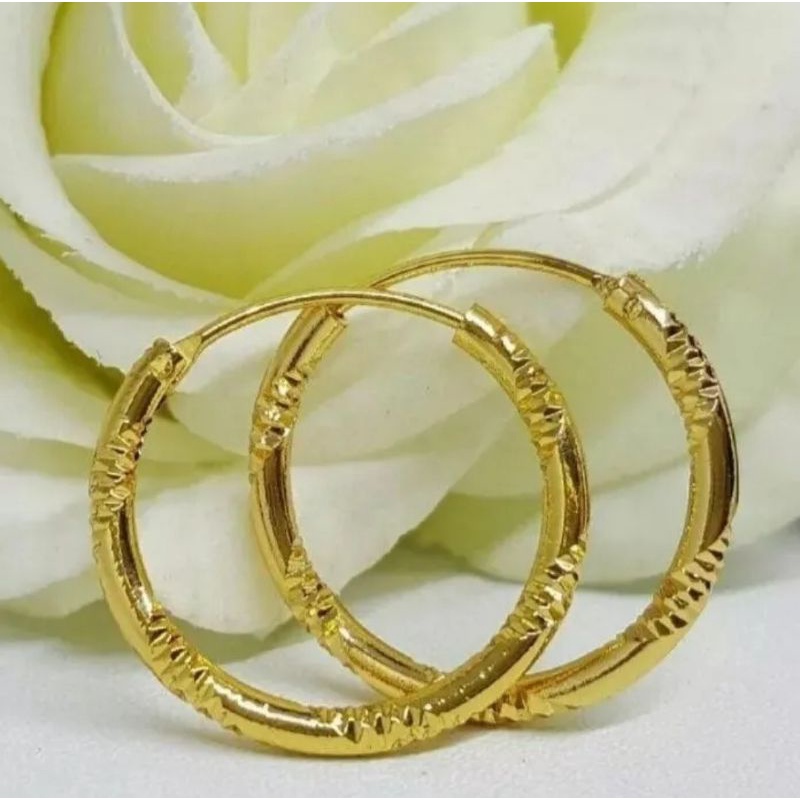 Anting gipsi perhiasan wanita titanium gold anti karat