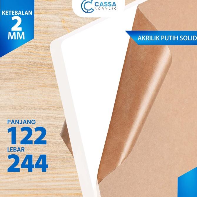 bir LEMBARAN AKRILIK 122 X 244 PUTIH SOLID 2MM / ACRYLIC LEMBARAN
