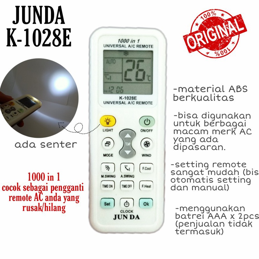 ★★★ cj REMOTE AC MULTI /UNIVERSAL JUN DA K-1028E Buruan Beli｀