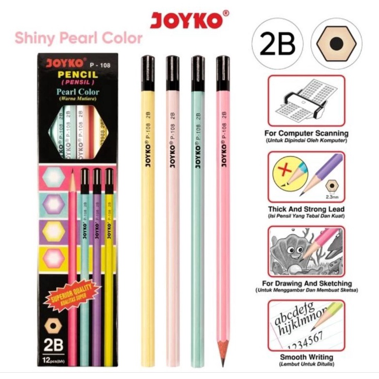 

➠ Pensil Joyko 2B P-108 Pearl Grosir 12 Pc Harga Termurah