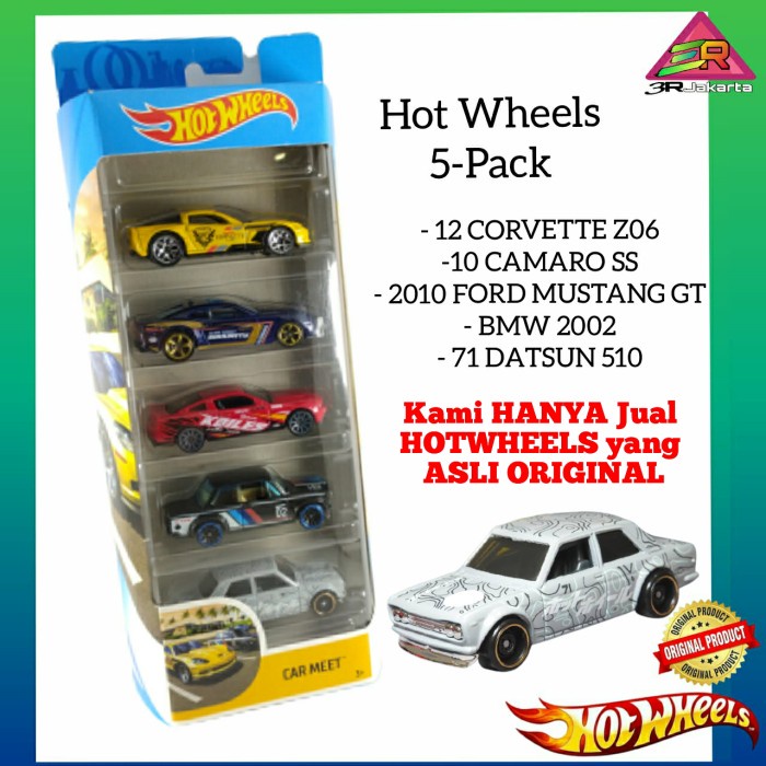 PROMO HOTWHEELS ISI 5 PCS GP 5 HOT WHEELS 5 PACK SET 5GP TERLARIS