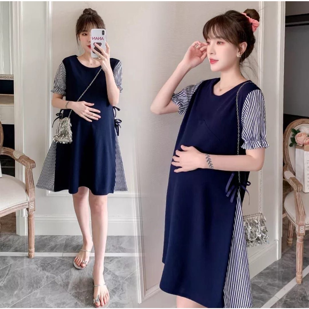 Dress Wanita Korean Style Longdres Cantik Fashion Elegan Sexy Baju Atasan Cewek Murah Remaja Drees N