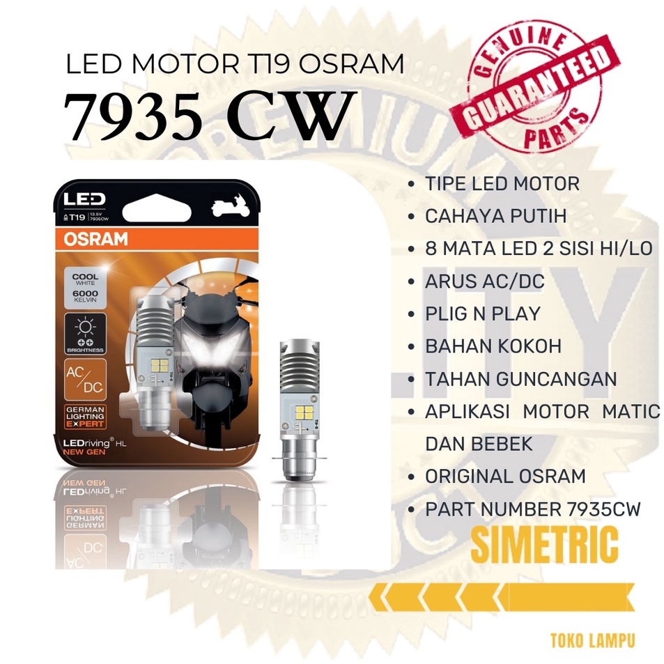 ★★ jl LED OSRAM T19 AC/DC - LAMPU LED MOTOR OSRAM AC DC  - LED MOTOR OSRAM AC/DC PUTIH MURAH OSRAM O