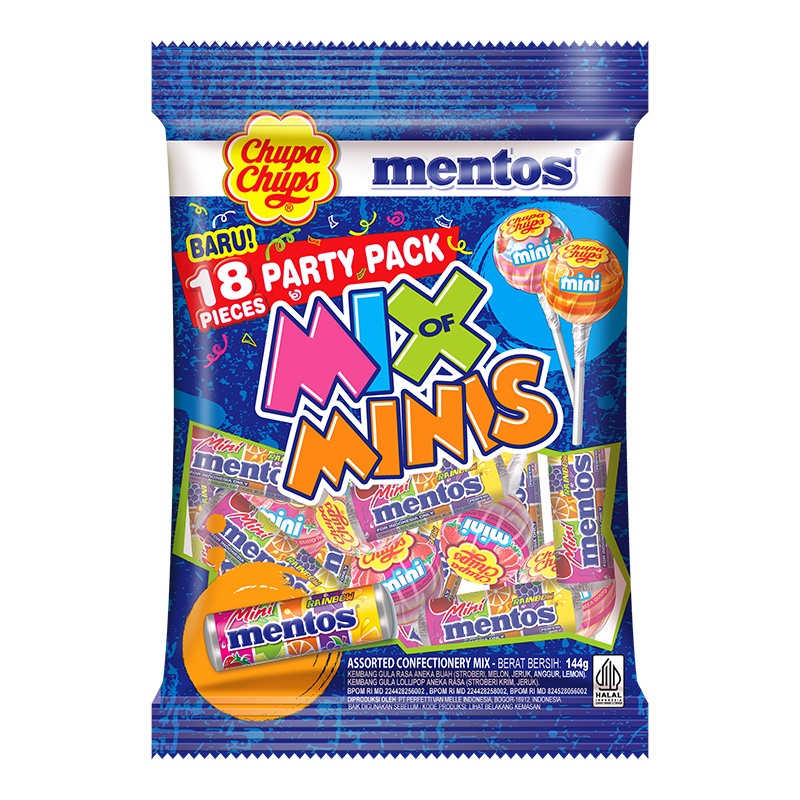 

mentos Chupa Chups Permen Party Pack Mix of Minis 144 g