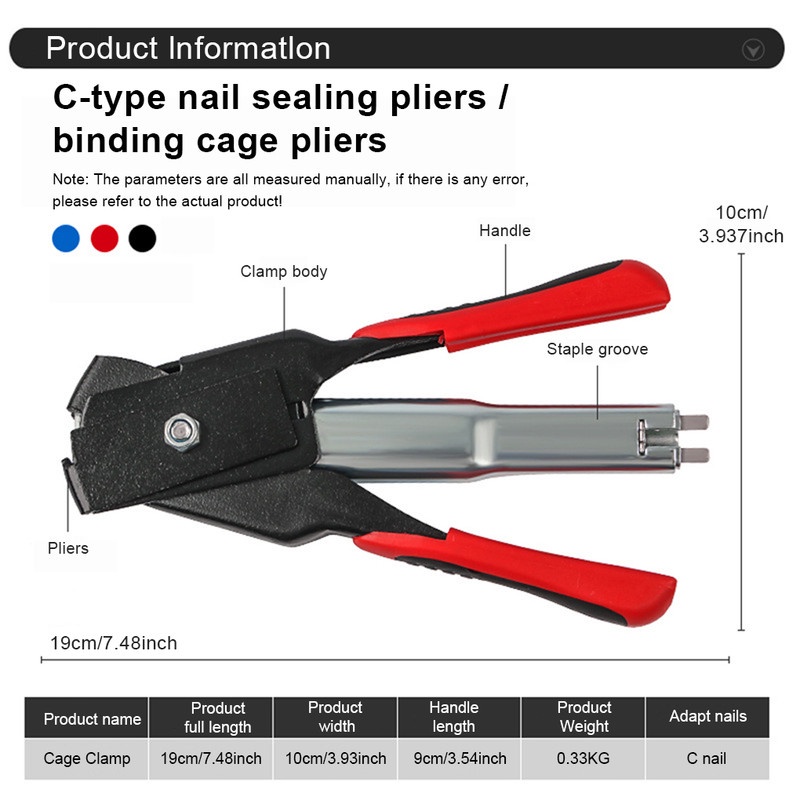 RK Tang Hog Ring / Pengikat Kandang M-Ring Paku Tipe C / Staples Plier
