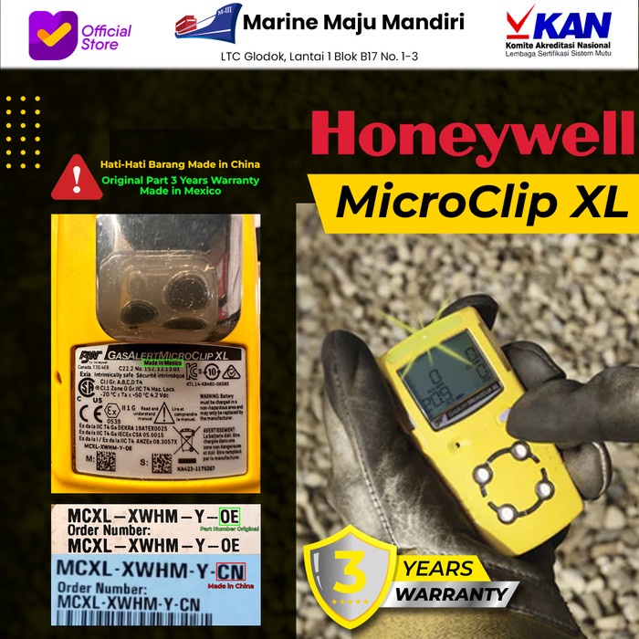 SERTIFIKAT KAN MULTI GAS DETECTOR HONEYWELL BW MICROCLIP XL ORI