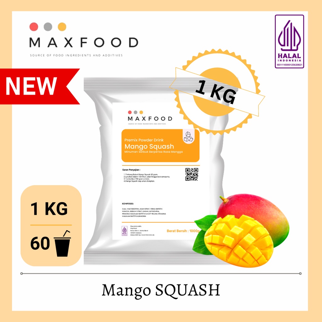 

Mango Squash / Bubuk Minuman Squash Rasa Mangga ( 1kg )