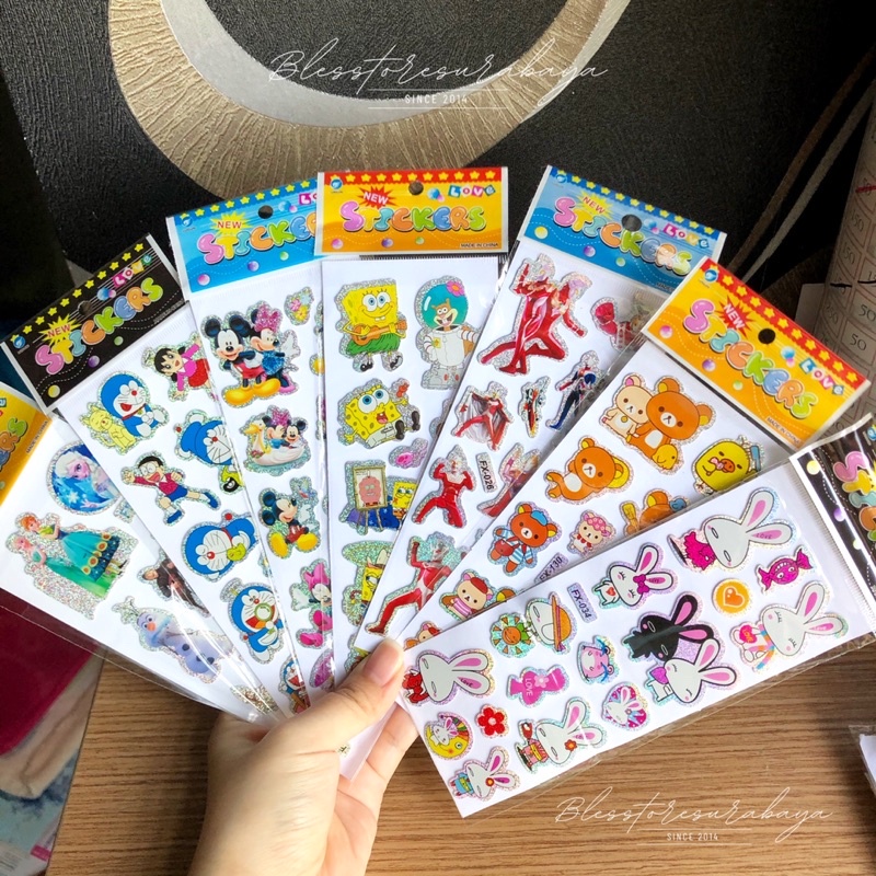 

Sticker Kartun / Karakter / Mainan Anak / Tempel Stiker 3D Tempel / Stationary Buku holo