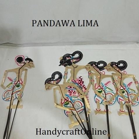 Pandawa lima wayang kulit asli hiasan dinding dan mainan kualitas ok.