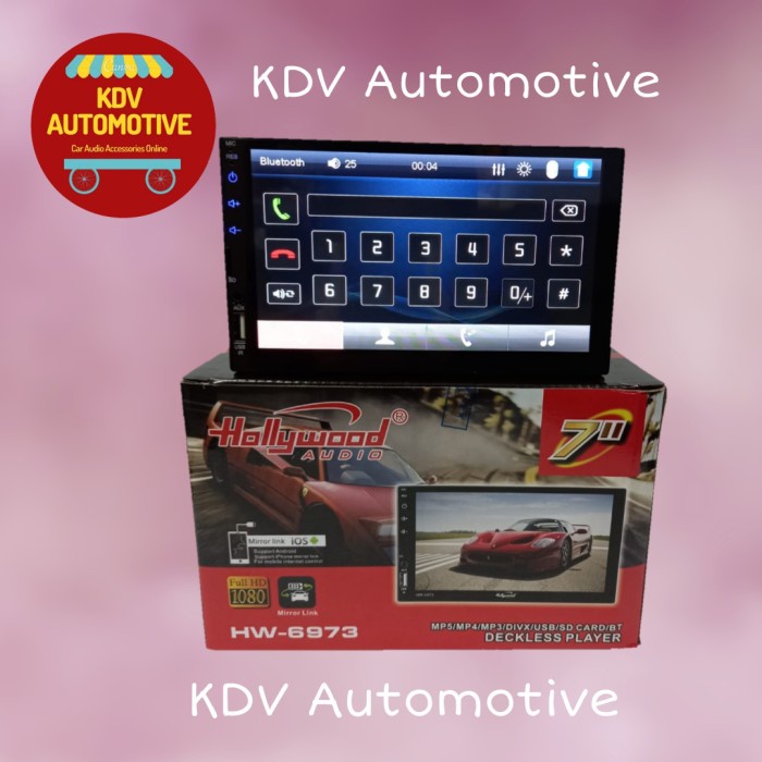 Headunit Double Din Mp5 Deckless Hollywood HW 6973 7 Inch star